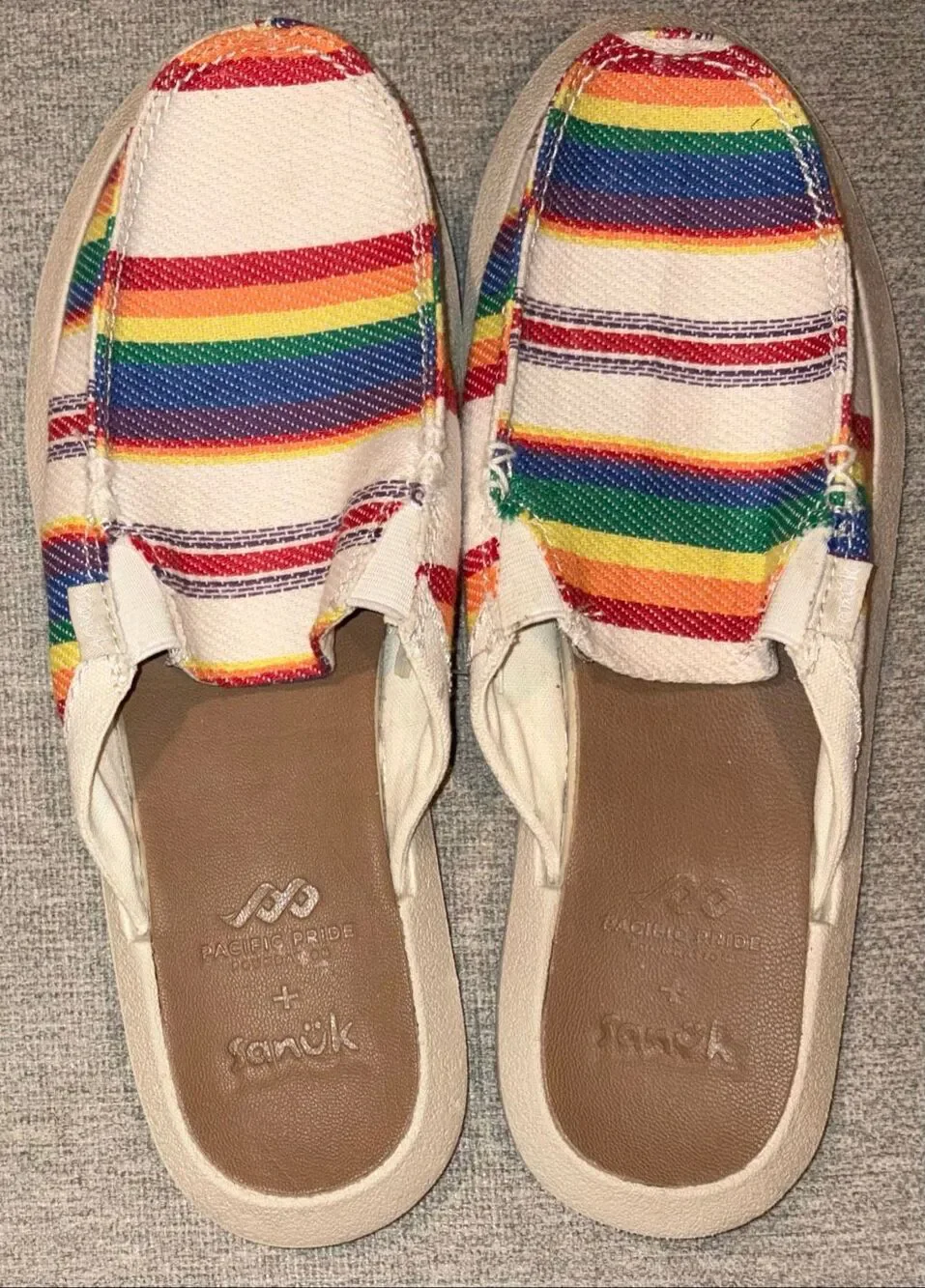 Sanuk x Pacific Pride We Got Your Back mules size 10